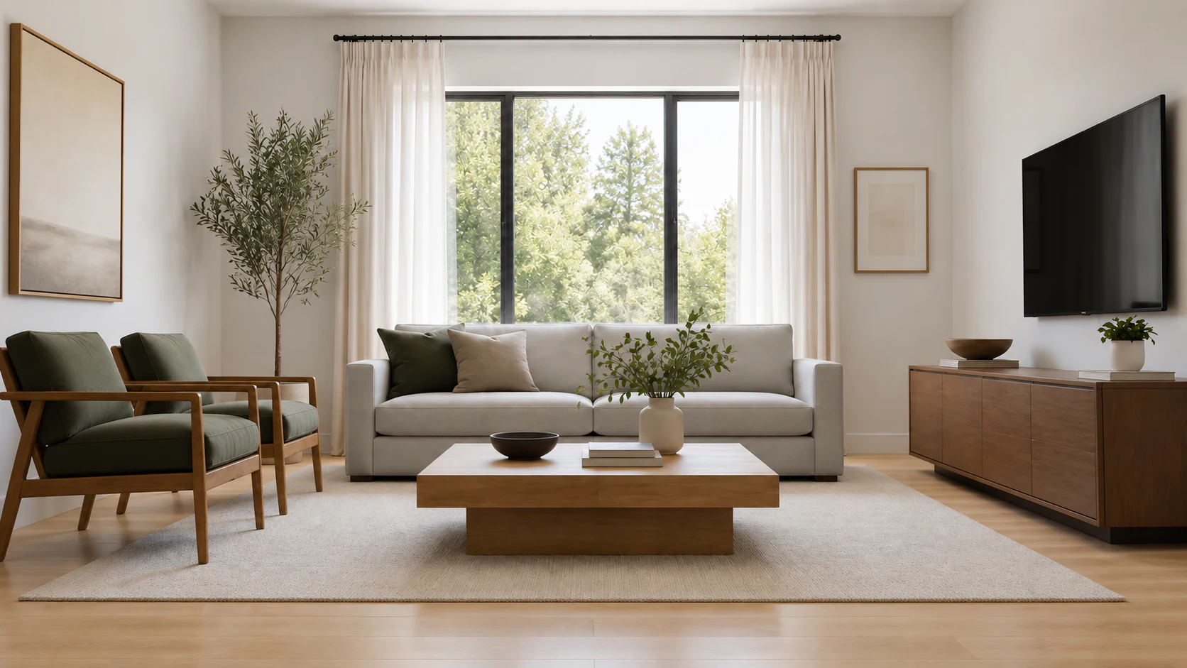 Same living room from a moderate low AI-estimated camera angle